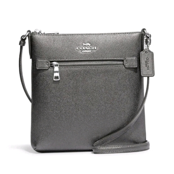Coach Bags Nwt Coach Mini Rowan File Crossbody Bag Silver Metallic